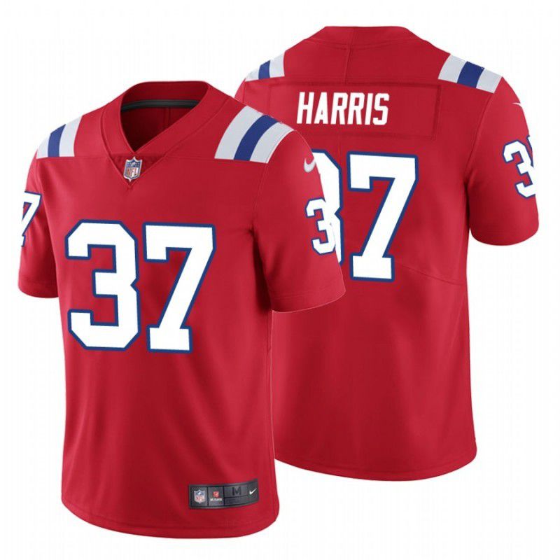 Men New England Patriots 37 Damien Harris Nike Red Vapor Limited NFL Jersey